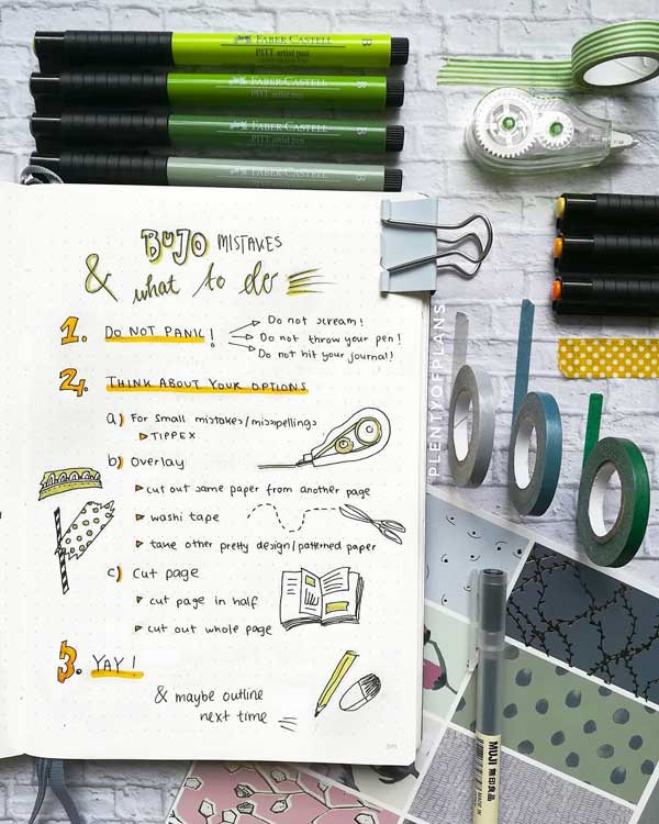 Bullet journal mistakes, tricks and tips