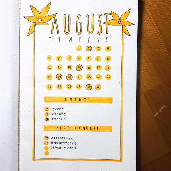 Creating Your BuJo Calendar - BuJoing