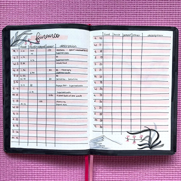 Faire son budget dans un carnet bujo ✨ Budget mensuel gratuit