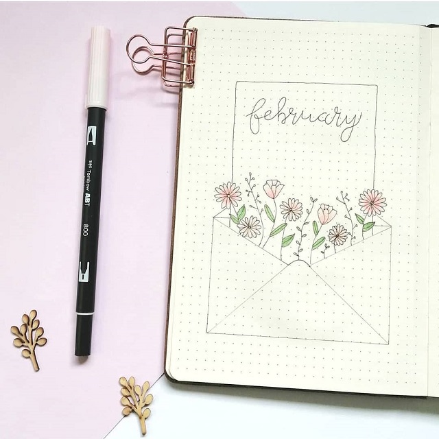 February pastel pink cover page