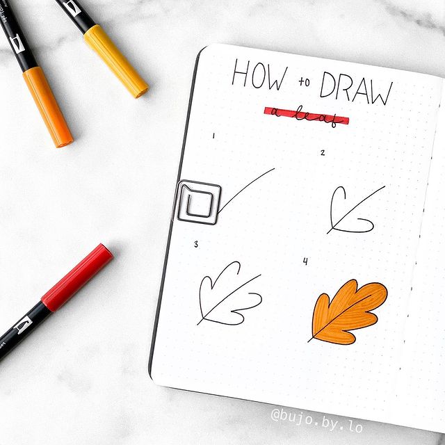 How to draw a leaf