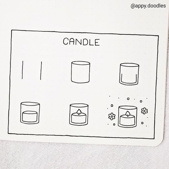 How to draw a scented candle step by step