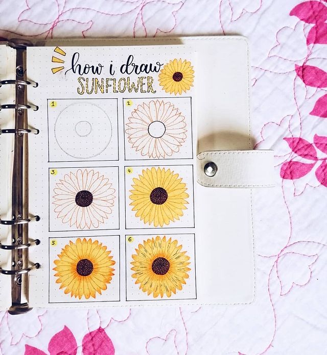 How to doodle sunflowers