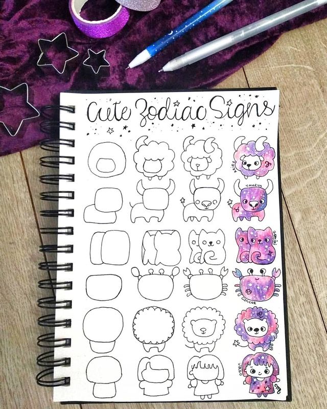Super cute Zodiac doodle icons