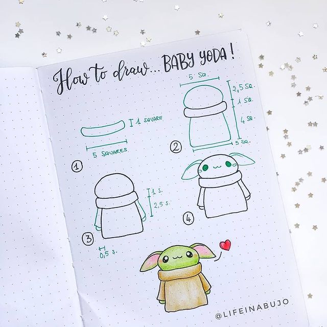 How to draw baby yoda