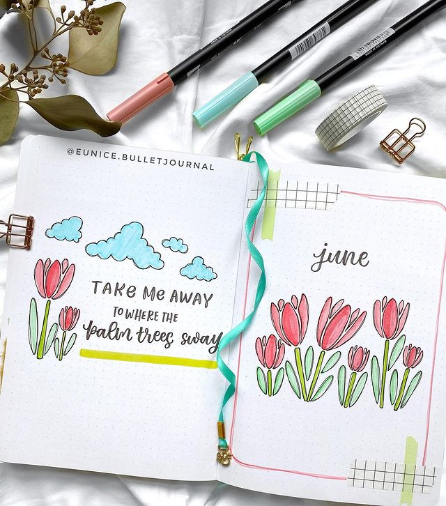 June Bullet Journal Theme Ideas BuJoing